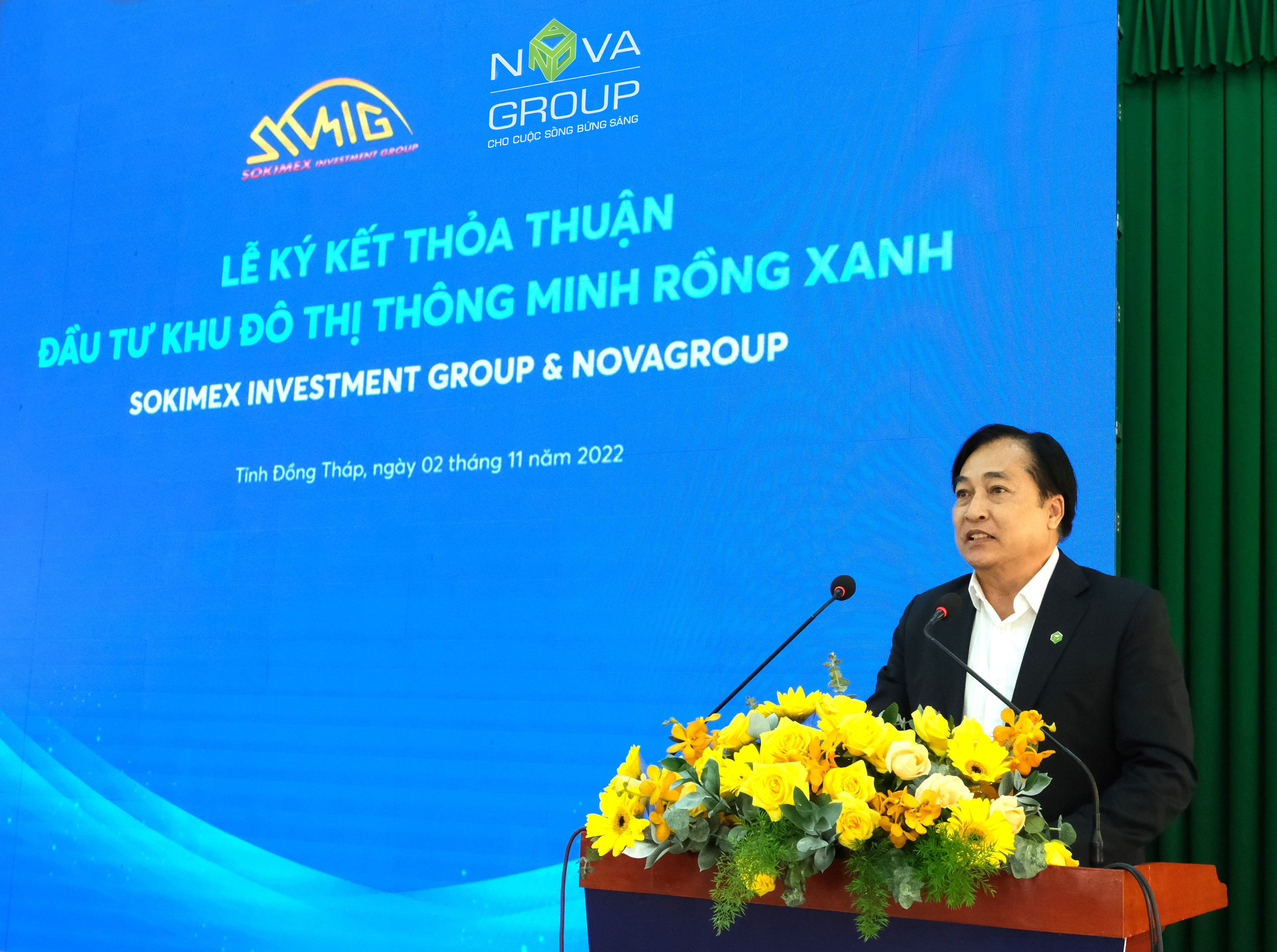 Ông Nguyễn Hiếu Liêm, Phó Chủ tịch HĐQT NovaGroup phát biểu tại Lễ Ký kết.