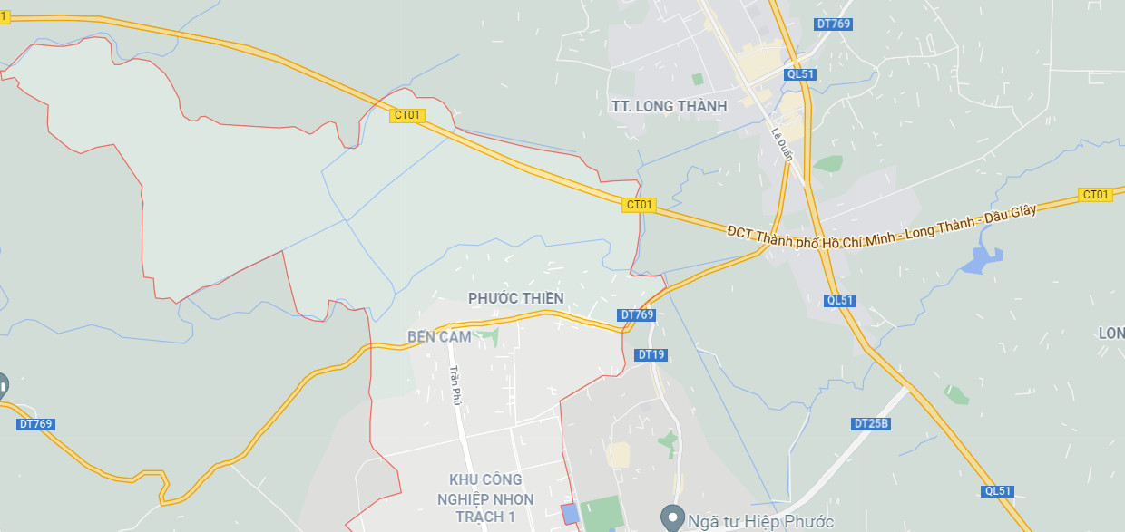 Xã Phước Thiền, huyện Nhơn Trạch, tỉnh Đồng Nai. (Ảnh: Google Maps).