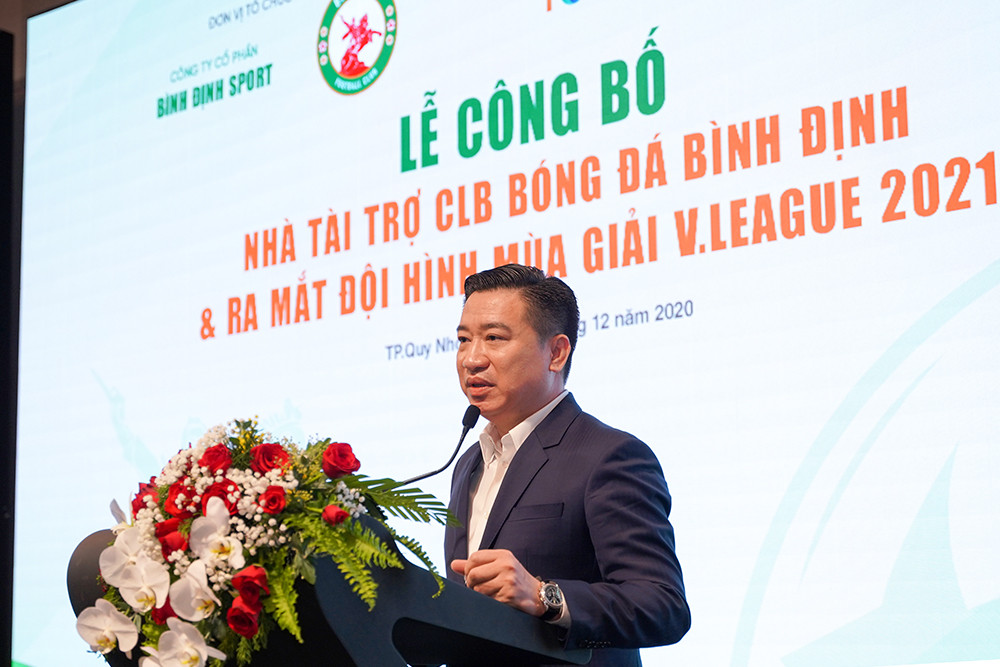 Ông Nguyễn Đình Trung, Chủ tịch Tập đoàn Hưng Thịnh chia sẻ mong muốn và định hướng phát triển dành cho bóng đá tỉnh Bình Định.