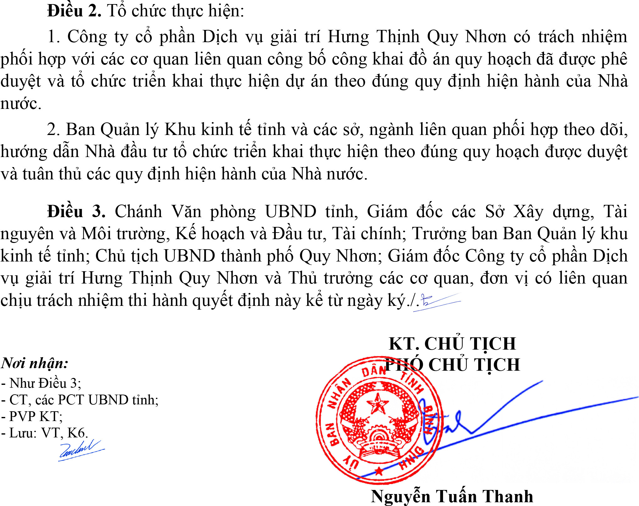 Ông Nguyễn Tuấn Thanh, Phó Chủ tịch UBND tỉnh Bình Định vừa ký quyết định 729/QĐ-UBND về việc phê duyệt đồ án Điều chỉnh quy hoạch chi tiết xây dựng tỷ lệ 1/500 Khu du lịch Hải Giang  Merry Land.