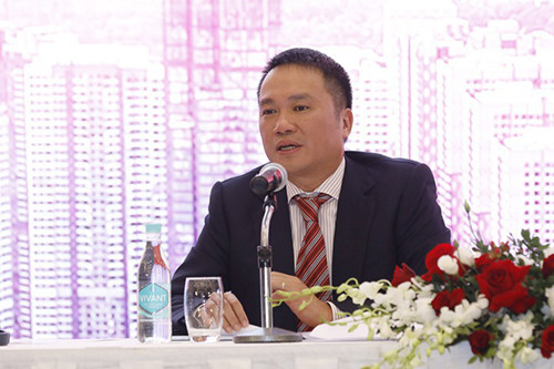 Chủ tịch Techcombank Hồ Hùng Anh phát biểu tại đại hội cổ đông thường niên cuối tháng 4 (Ảnh: TCB).