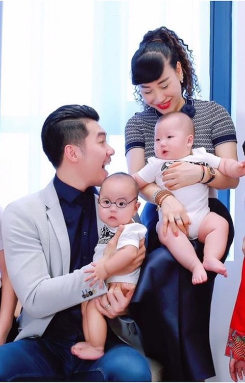 Gia đình nữ doanh nhân Thu Huyền và người mẫu Trương Nam Thành. Ảnh: TL