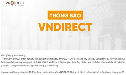 VnDirect (VND) bị tấn công sập web điều gì sẽ xảy ra hôm nay với nhà đầu tư?