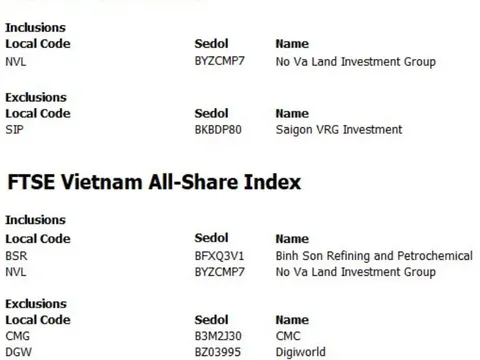 Cổ phiếu NVL của Novaland bất ngờ lọt rổ FTSE Vietnam ETF trong kỳ cơ cấu tháng 6